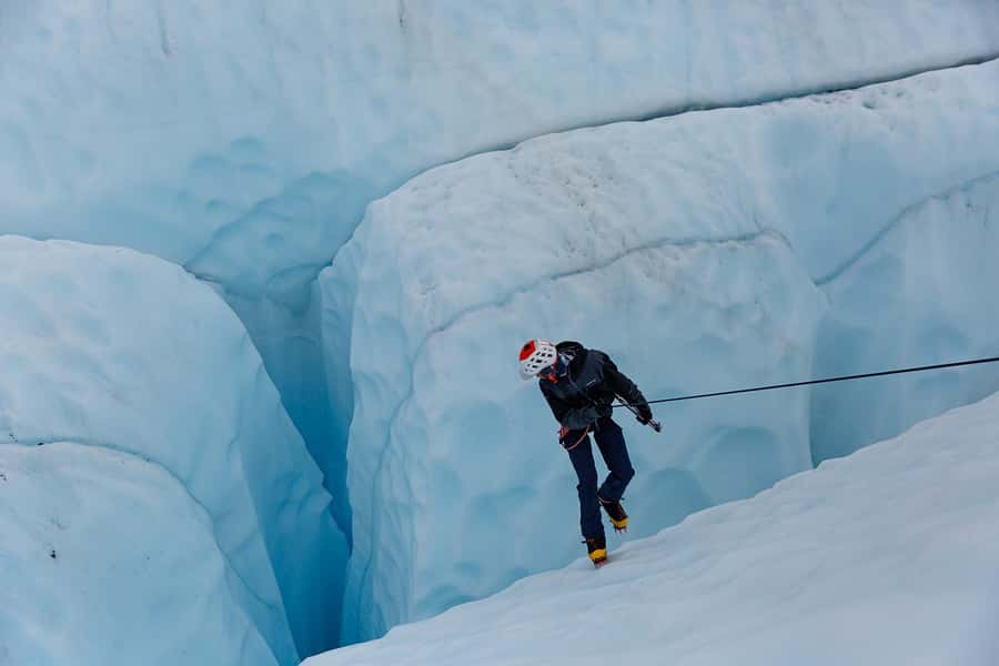 Matanuska Glacier Backcountry Ice Climbing - The hike to the climbing zone: moraine walking, not just standing on ice
